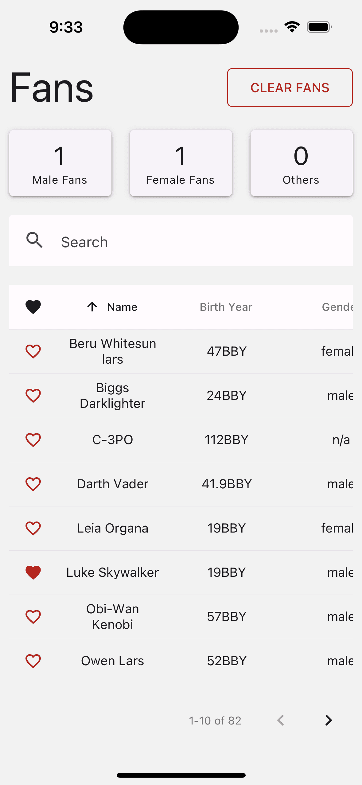 Star Wars Favorites Mobile App image